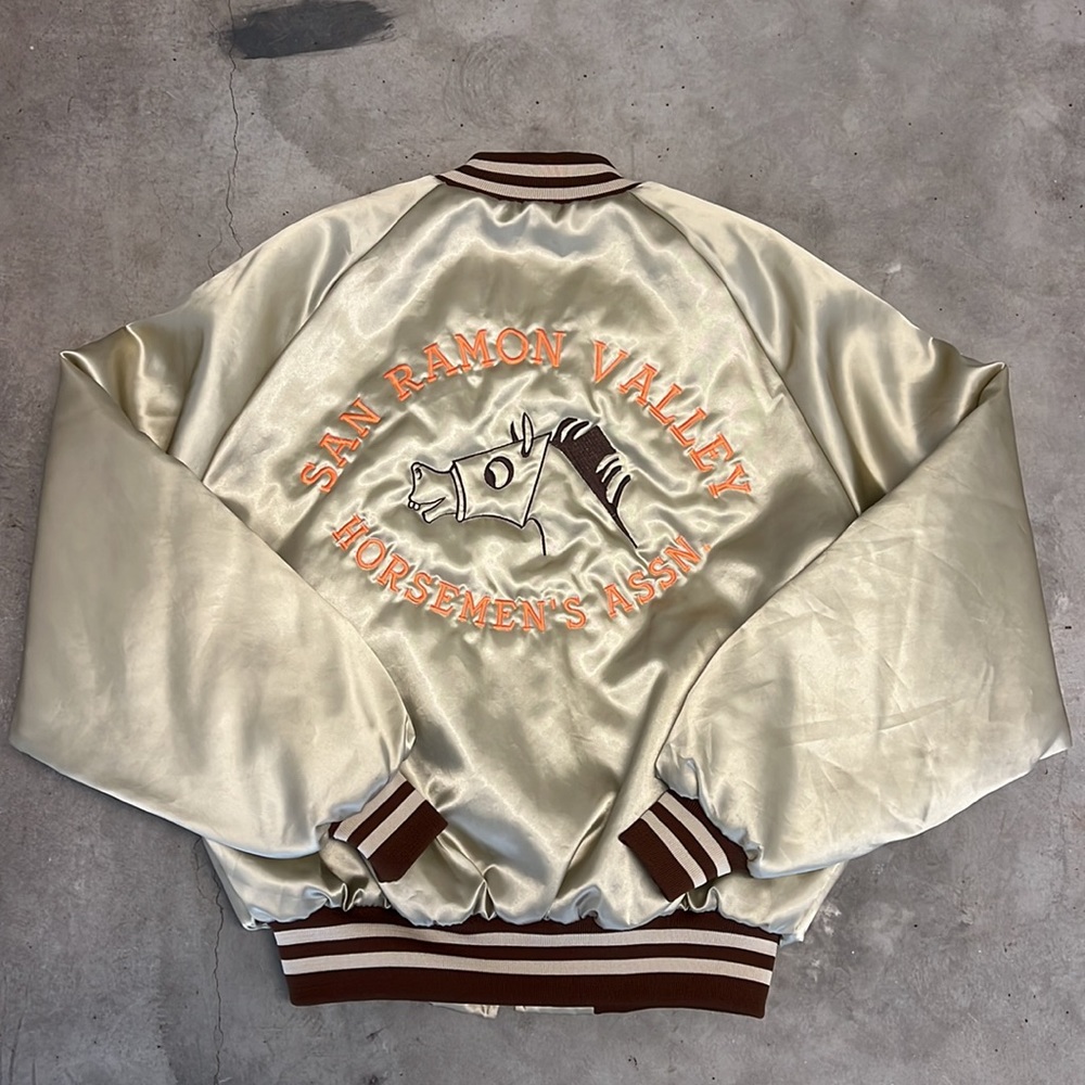 Vintage Satin Horse Club Varsity Size L